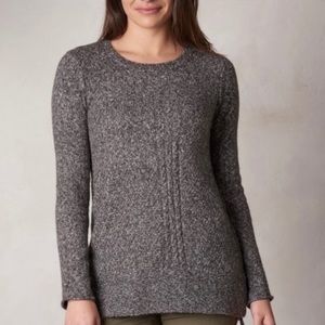 Prana Nolan Marled Yarn Sweater in Coal Gray size Small Knit